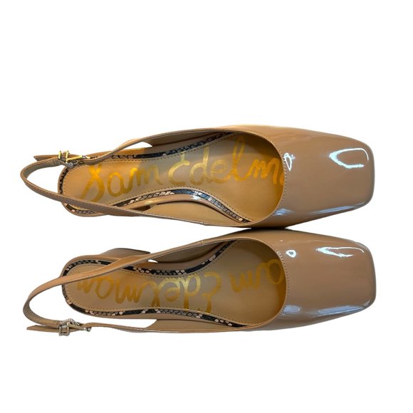 Sam Edelman Tamara Snip Toe Sling Back Block Heal Nude Shoes Women's Size 9.5 - Picture 3 of 9